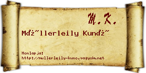 Müllerleily Kunó névjegykártya
